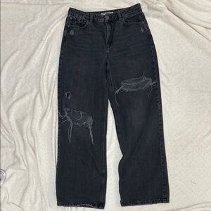 Distressed Street Wide Leg Jeans